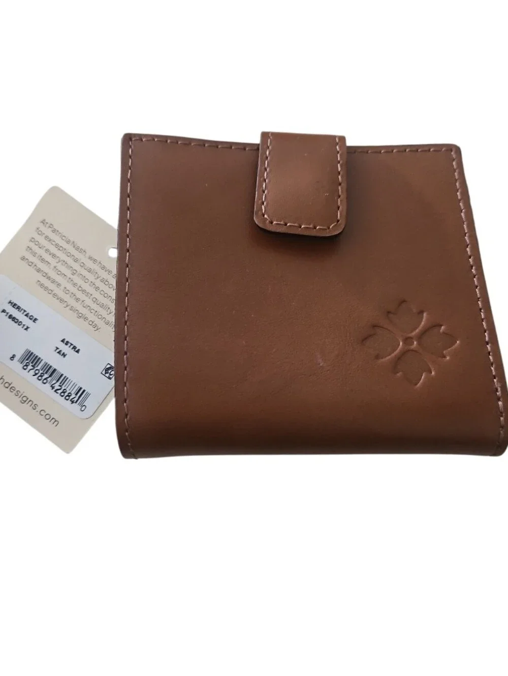 NEW! PATRICIA NASH Wimen's Leather Snap-Closure Bifold Wallet Change Pocket.